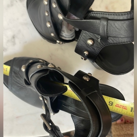 Polo Ralph Lauren Black Studded Heel Sandals - Picture 12 of 13